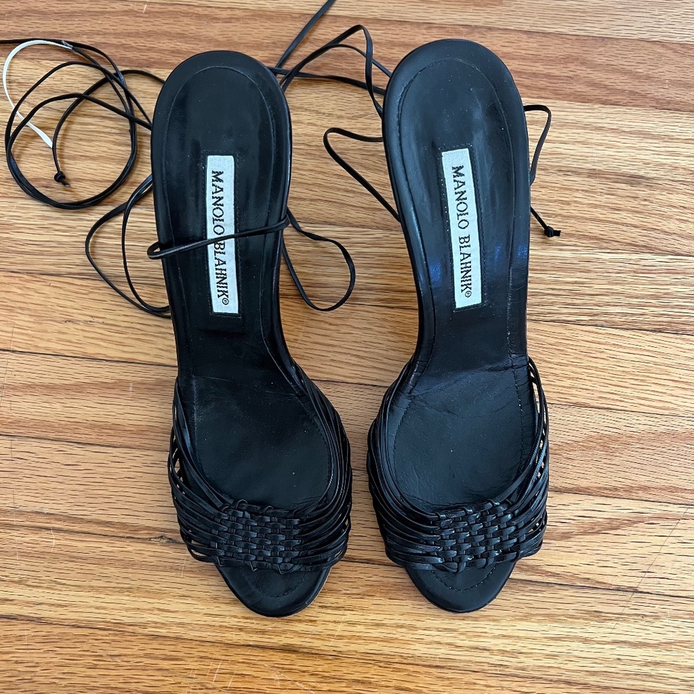 Vintage Manolo Blahnik Woven Leather Sandals